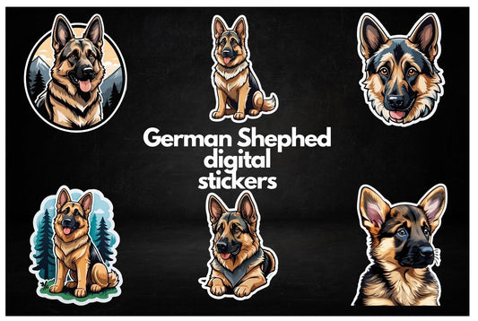 German Shepherd Digital Stickers