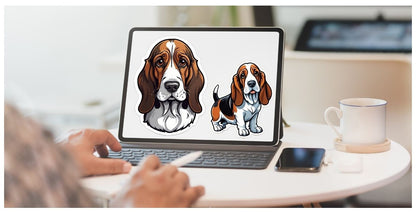 Basset Hound Digital Stickers