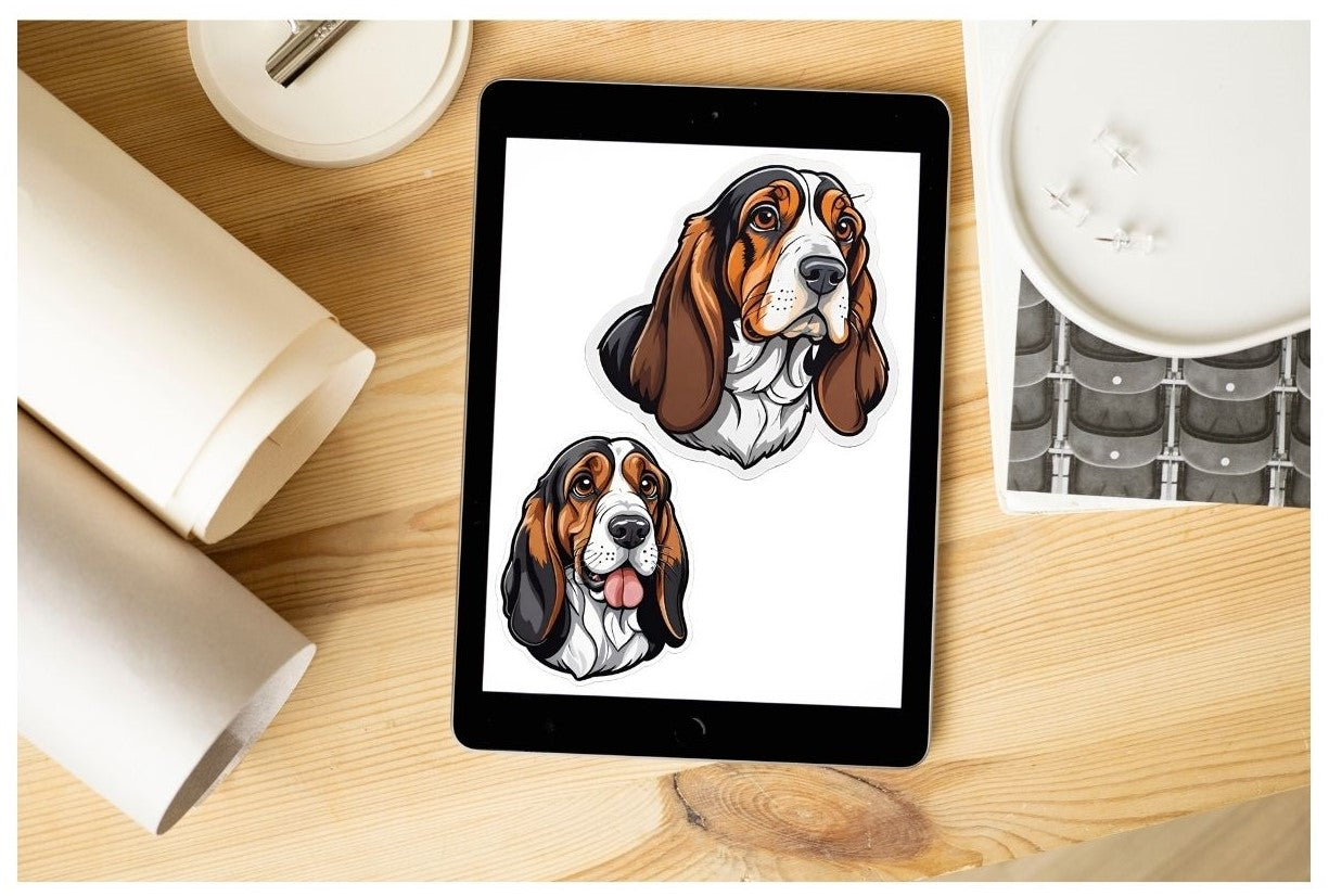 Basset Hound Digital Stickers